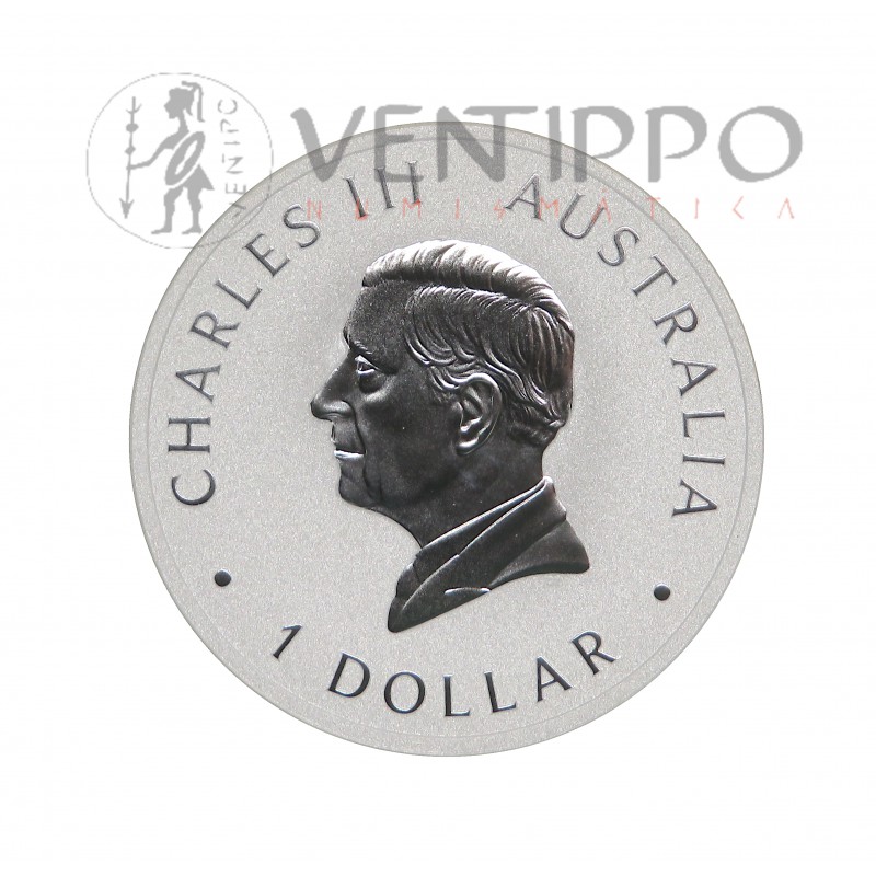 Australia, Dollar Plata ( 1 OZ ley 999 mls ) Emu 2024,  BU.