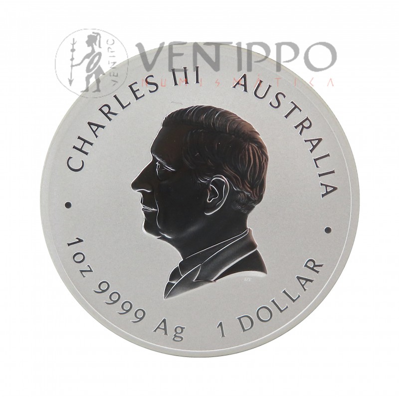 Australia, 1 $ Plata ( 1  OZ  9999 mls ) Año de la Serpiente III, 2025 BU.