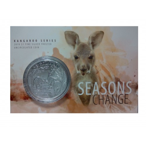 Australia, 1 $ plata ( 1 Oz 999 mls. ) canguro blister 2019.