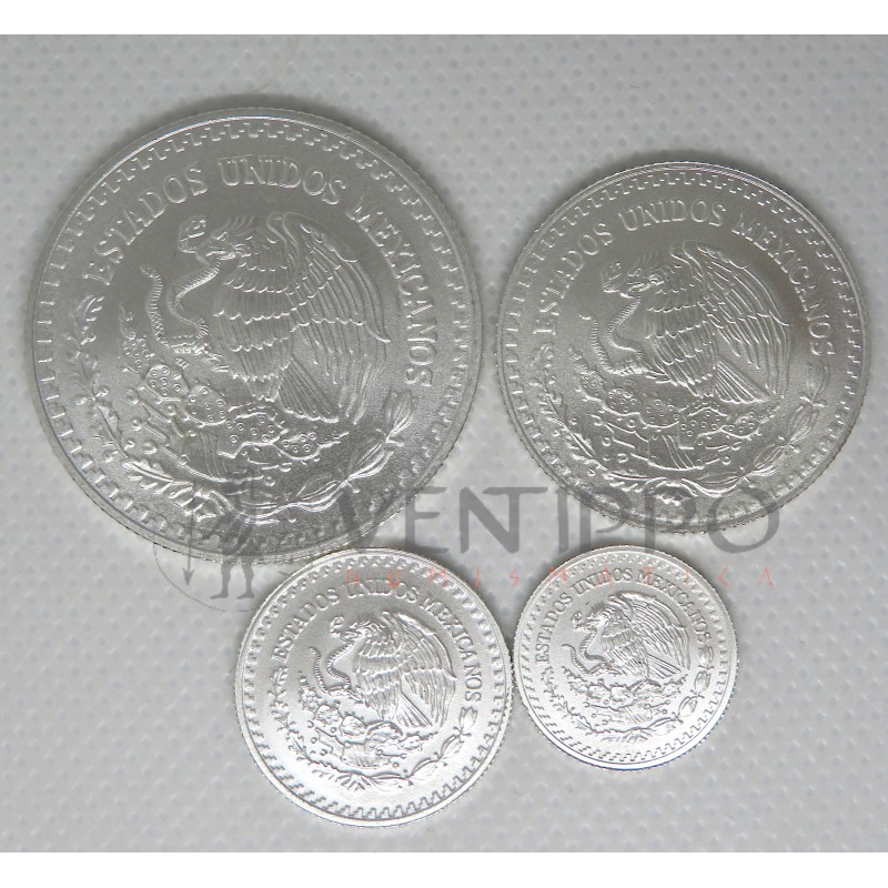 México, Set 4 monedas plata, Libertad 2024, BU Mate.