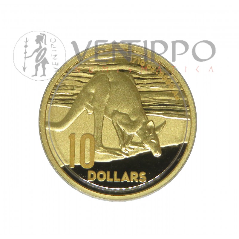 Australia, 10 $ Oro ( 1/10 OZ ley 9999 mls ) 2024, Canguro RAM Desert Life, Proof.