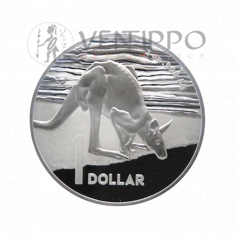 Australia, 1 $ Plata ( 1 OZ 9999 mls ) Canguro RAM 2024, Desert Life Proof.