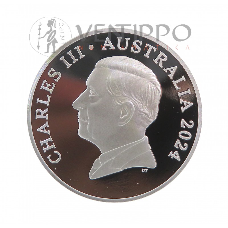 Australia, 1 $ Plata ( 1 OZ 9999 mls ) Canguro RAM 2024, Desert Life Proof.