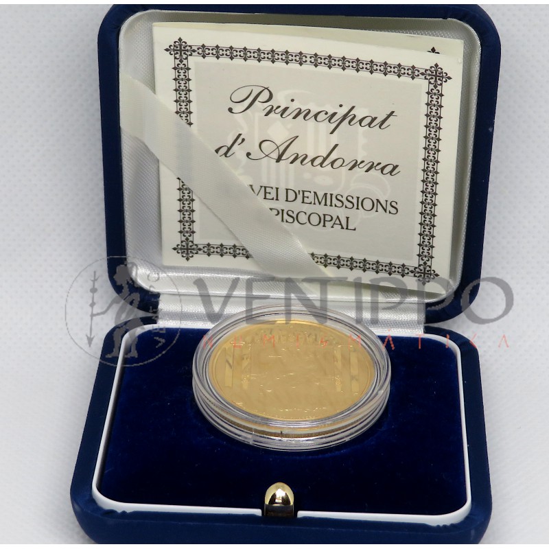Andorra, 50 Diners Oro ( 15,55 gramos ley 917 mls ) 250 Aniv. Constitución Sinodal, Proof. Andorra, 50 Diners Oro ( 15,55 gramos ley 917 mls ) 250 Aniv. Constitución Sinodal, Proof.