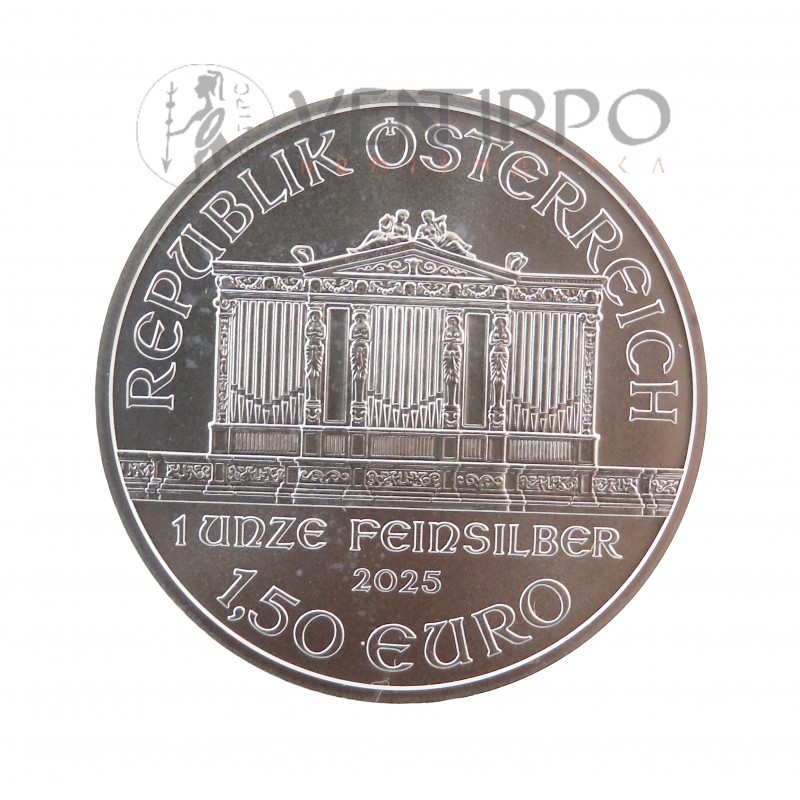 Austria, 1'5 € Plata ( 1 OZ 999 mls ) Filarmónica 2025, S/C