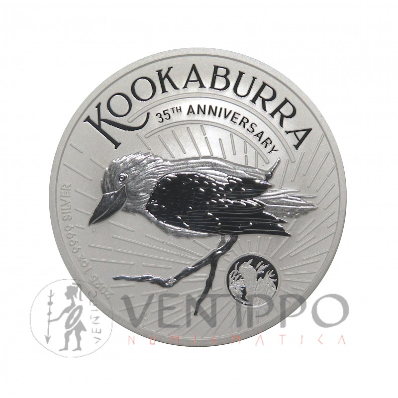 Australia, Dollar Plata ( 1 OZ 9999 mls 9 Kookaburra 2025, 35 Aniversario, BU.