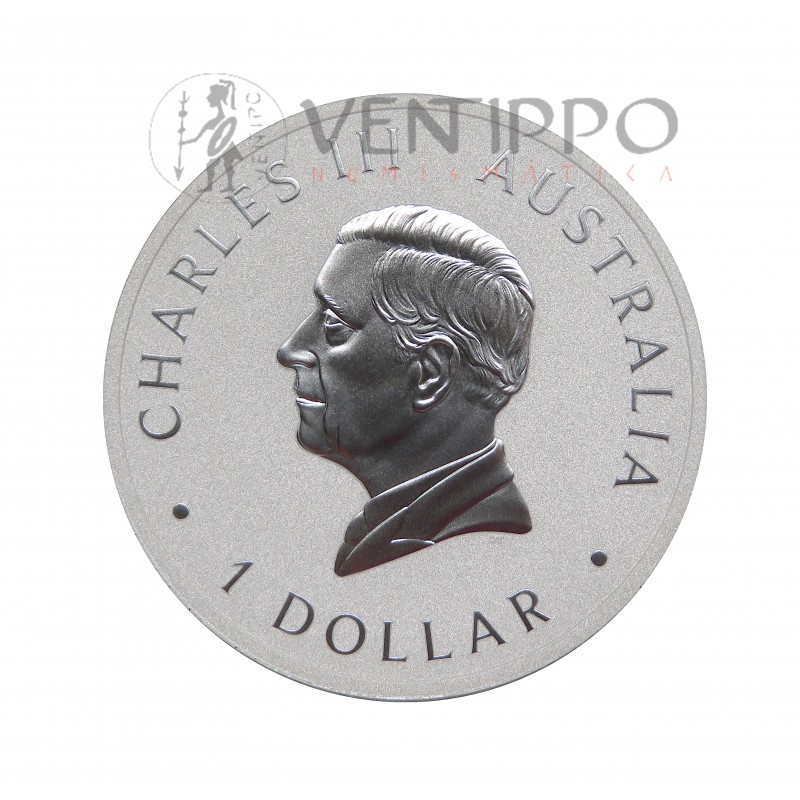 Australia, Dollar Plata ( 1 OZ ley 9999 mls ) 2025 , Águila de Cola, BU.