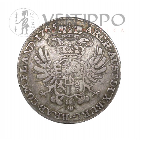 Países Bajos Austríacos, 1/2 Kronenthaler de plata, 1765 María Teresa, MBC