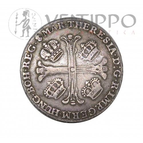 Países Bajos Austríacos, 1/2 Kronenthaler de plata, 1765 María Teresa, MBC