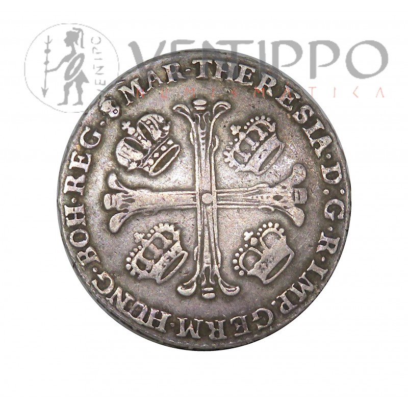Países Bajos Austríacos, 1/2 Kronenthaler de plata, 1765 María Teresa, MBC