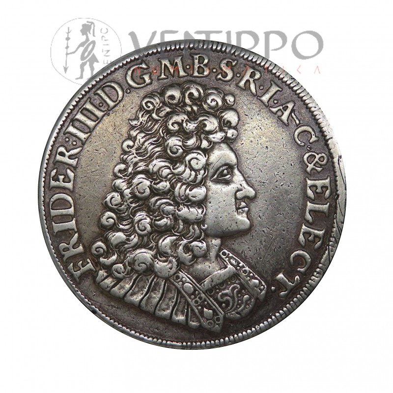 Estado de Brandenburgo - Prusia, 2/3 Thaler Plata, Federico III 1691, MBC+