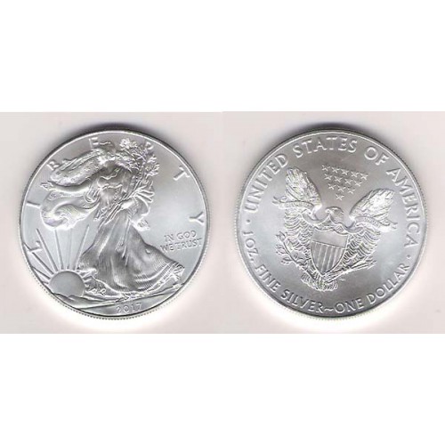 ESTADOS UNIDOS, ONE DOLLAR PLATA ( 1 OZ. 999 mls. ) EAGLE 2017 S