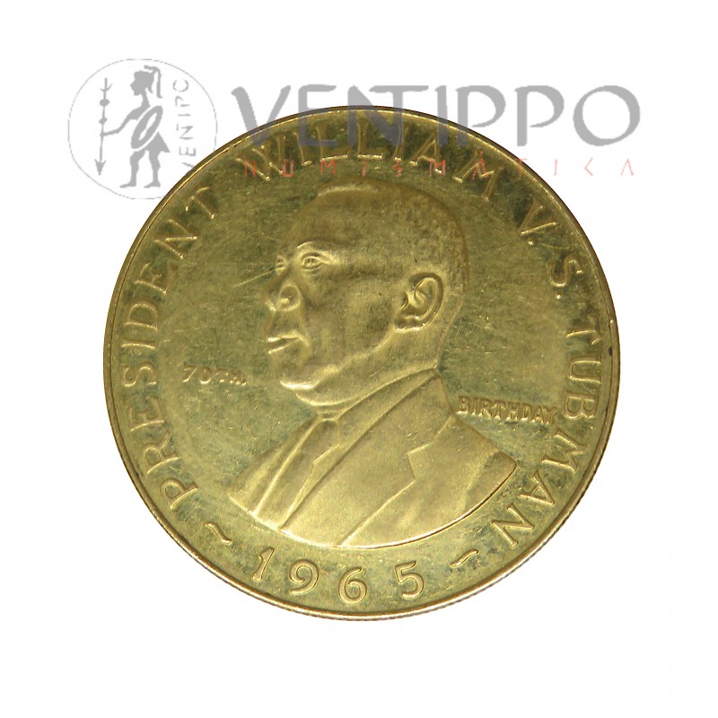Liberia, 50 Dollars  Oro ( 15 grs. ley 900 mls ) 1925 ,70 Aniversario Presidente Tubman, EBC
