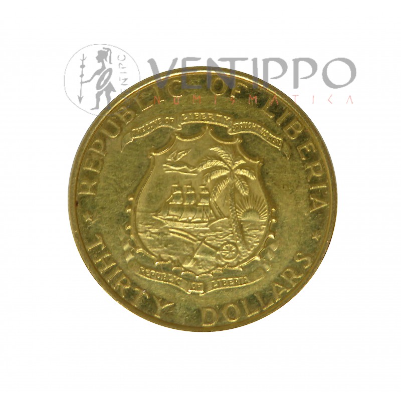 Liberia, 50 Dollars  Oro ( 15 grs. ley 900 mls ) 1925 ,70 Aniversario Presidente Tubman, EBC