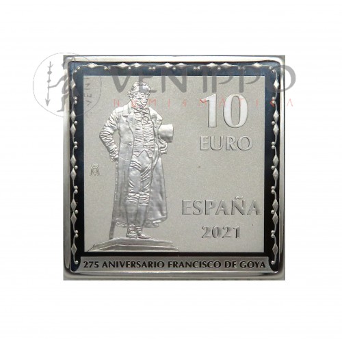 España, 10 € Plata Proof ( 1 OZ 999 mls ) 2021, Serie 275 Aniversario Francisco de Goya "El Quitasol".