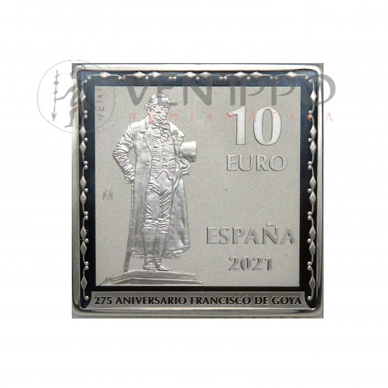 España, 10 € Plata Proof ( 1 OZ 999 mls ) 2021, Serie 275 Aniversario Francisco de Goya "El Quitasol".