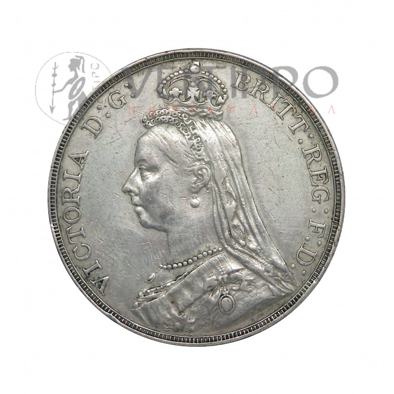 Gran Bretaña, Crown Plata , 1889 Reina Victoria, MBC+