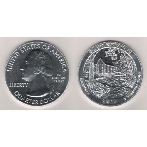 ESTADOS UNIDOS, QUARTER DOLLAR ( 5 OZ. PLATA 999 mls ), OZAR RIV