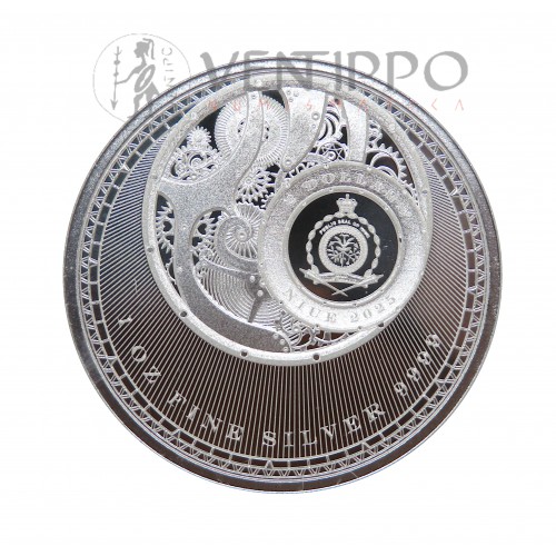 Niue, 2 $ Plata ( 1 OZ  ley 999 mls ) Chronos 2025, BU.