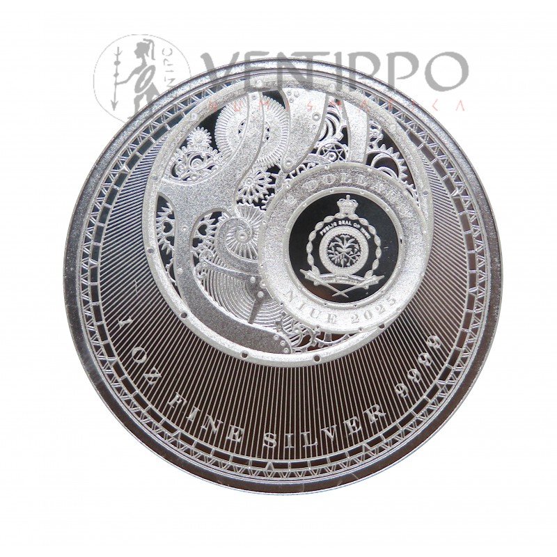 Niue, 2 $ Plata ( 1 OZ  ley 999 mls ) Chronos 2025, BU.