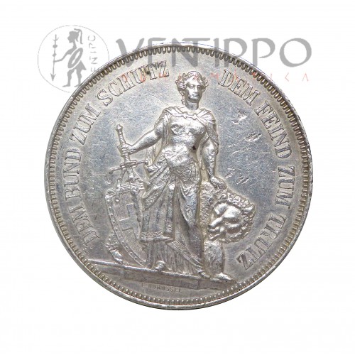 Suiza, 5 Francs Plata, Festival de tiro de Berna, 1885, MBC+