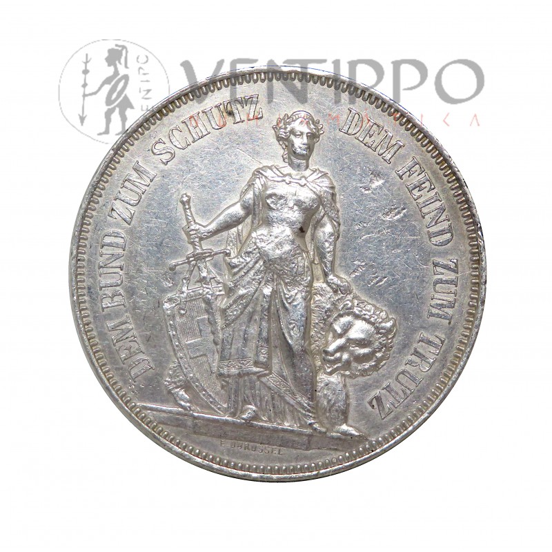 Suiza, 5 Francs Plata, Festival de tiro de Berna, 1885, MBC+