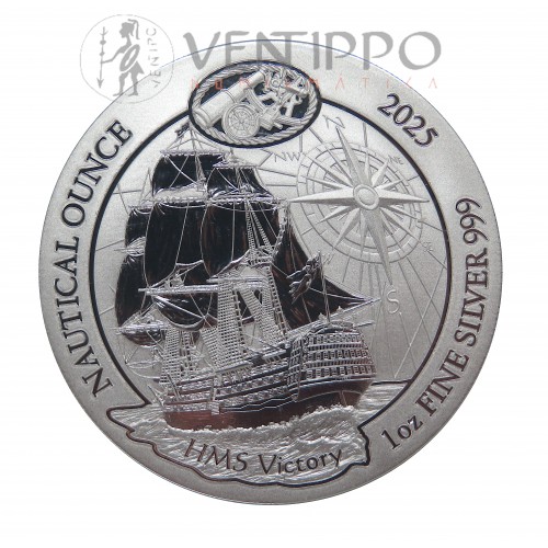 Ruanda, 50 Francs Plata ( 1 OZ ley 999 mls ) serie Naútica HMS Victory, 2025, BU