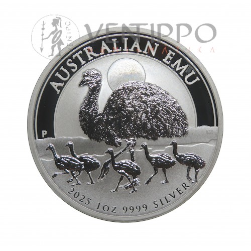 Australia, Dollar Plata ( 1 OZ ley 9999 mls ) Emu 2025, BU.