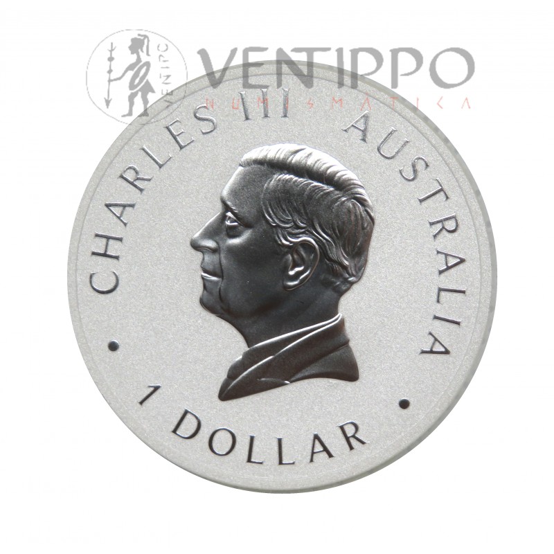Australia, Dollar Plata ( 1 OZ ley 9999 mls ) Emu 2025, BU.