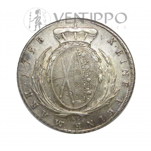 Estado de Sajonia Albertina, Thaler Plata, Federico Augusto III, 1798, MBC+