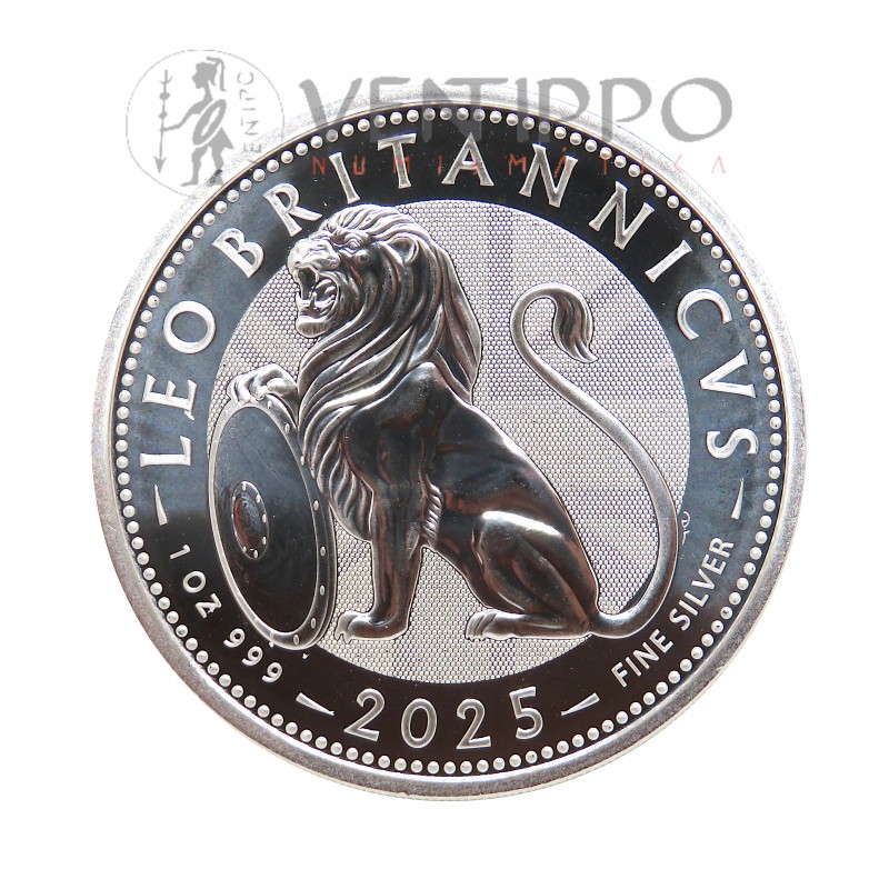 Gran Bretaña, 2 Pounds Plata ( 31'10 grs ley 999 mls ) León Británico 2025, BU