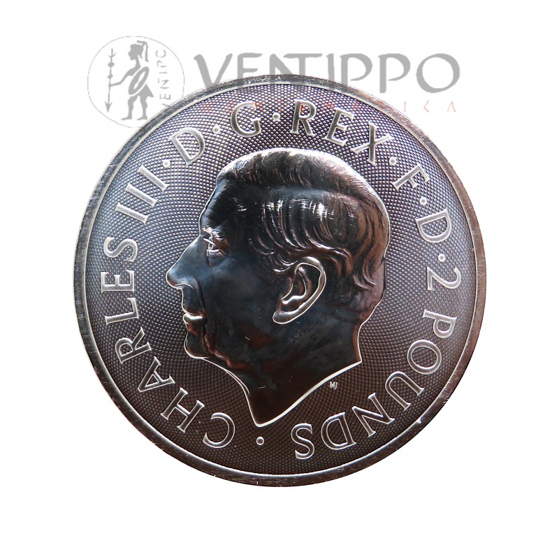 Gran Bretaña, 2 Pounds Plata ( 31'10 grs ley 999 mls ) León Británico 2025, BU
