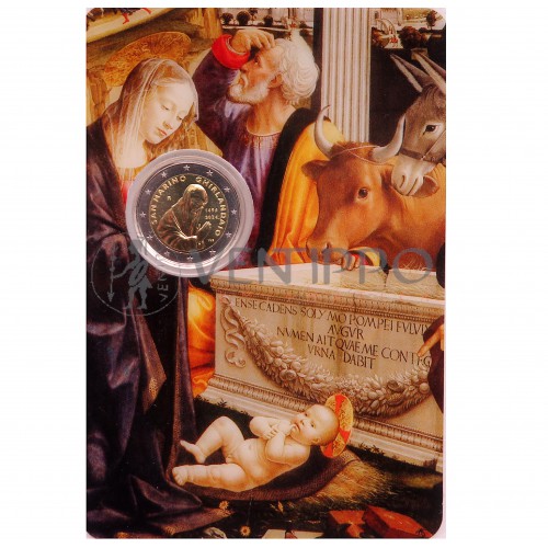 San Marino, 2 € Cartera Oficial, 550 aniversario Muerte Ghirlandaio, FDC