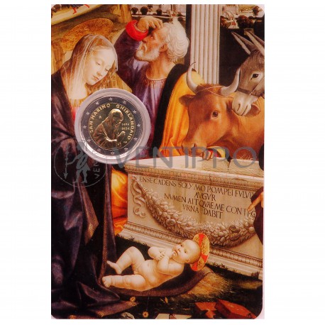 San Marino, 2 € Cartera Oficial, 550 aniversario Muerte Ghirlandaio, FDC