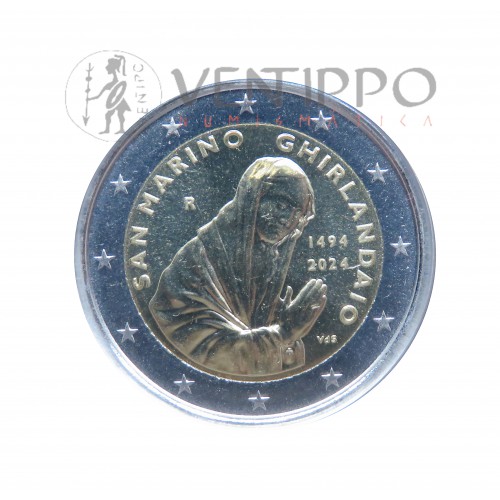 San Marino, 2 € Cartera Oficial, 550 aniversario Muerte Ghirlandaio, FDC
