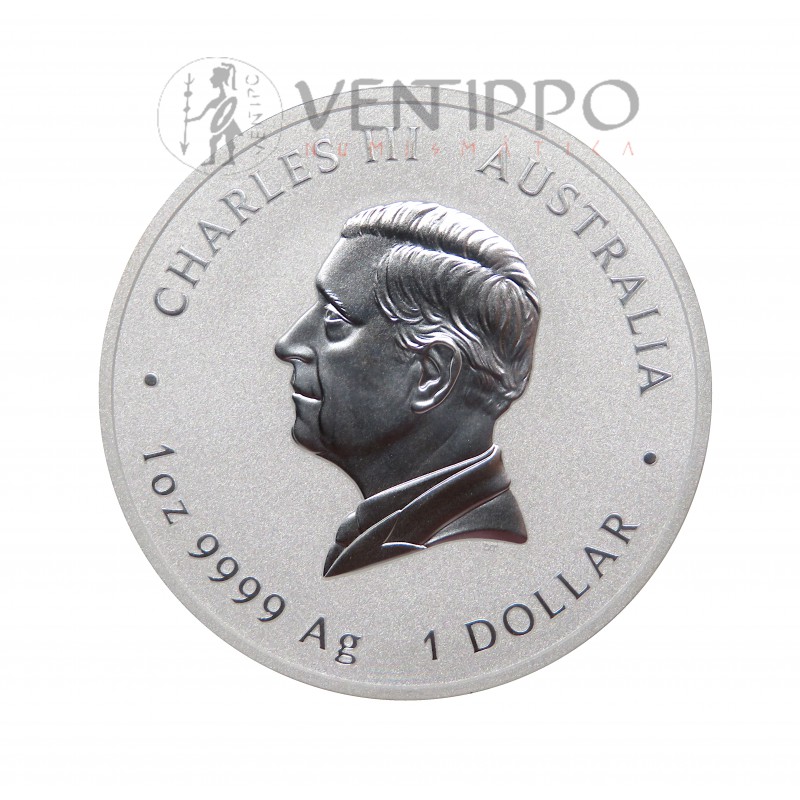 Australia, 1 4 Plata ( 1 OZ 9999 mls ) Año del Caballo III, 2006, BU