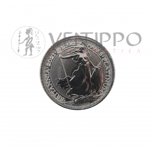 Gran Bretaña, 10 Pounds Platino ( 1/10 OZ ley 9995 mls ) Britannia 2021, BU