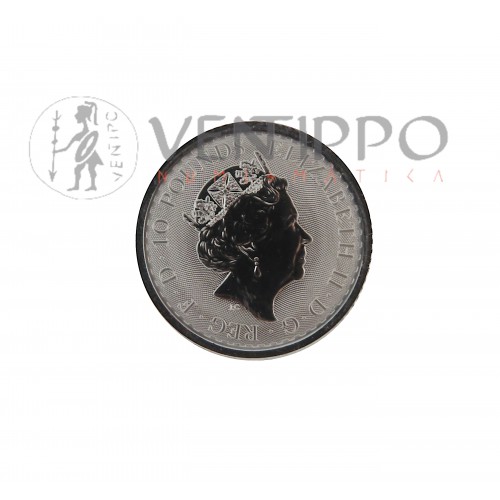 Gran Bretaña, 10 Pounds Platino ( 1/10 OZ ley 9995 mls ) Britannia 2021, BU