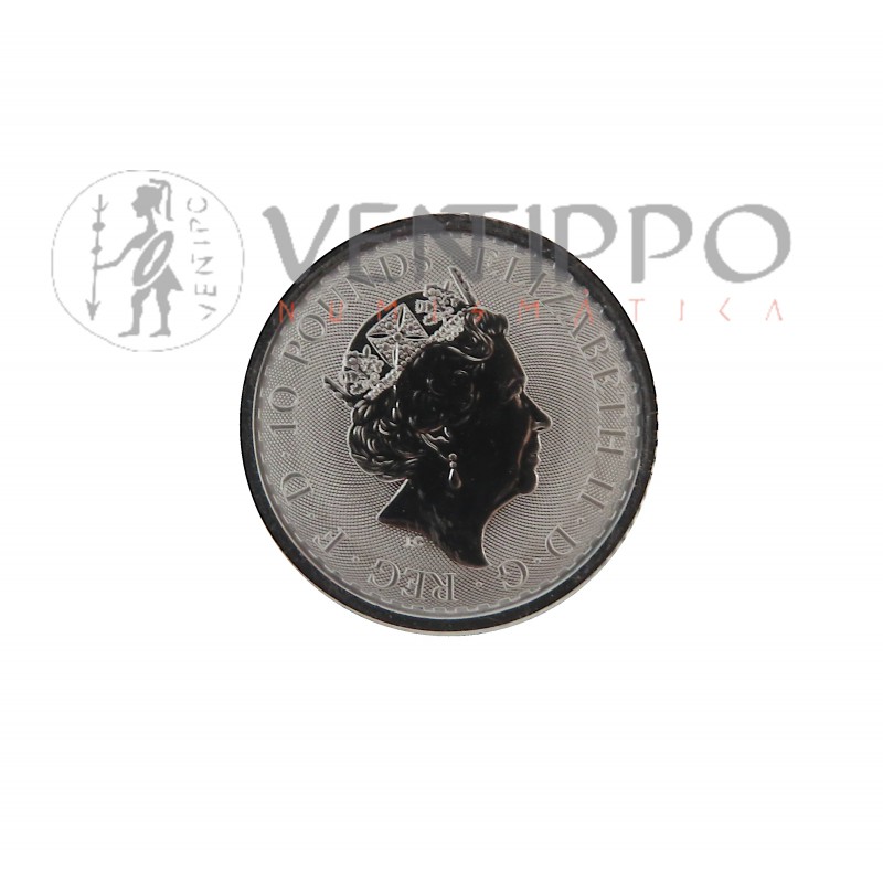 Gran Bretaña, 10 Pounds Platino ( 1/10 OZ ley 9995 mls ) Britannia 2021, BU