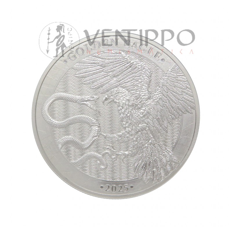 Malta, 5 € Plata ( 1 OZ ley 999 mls ) 2025, Golden Eagle, BU