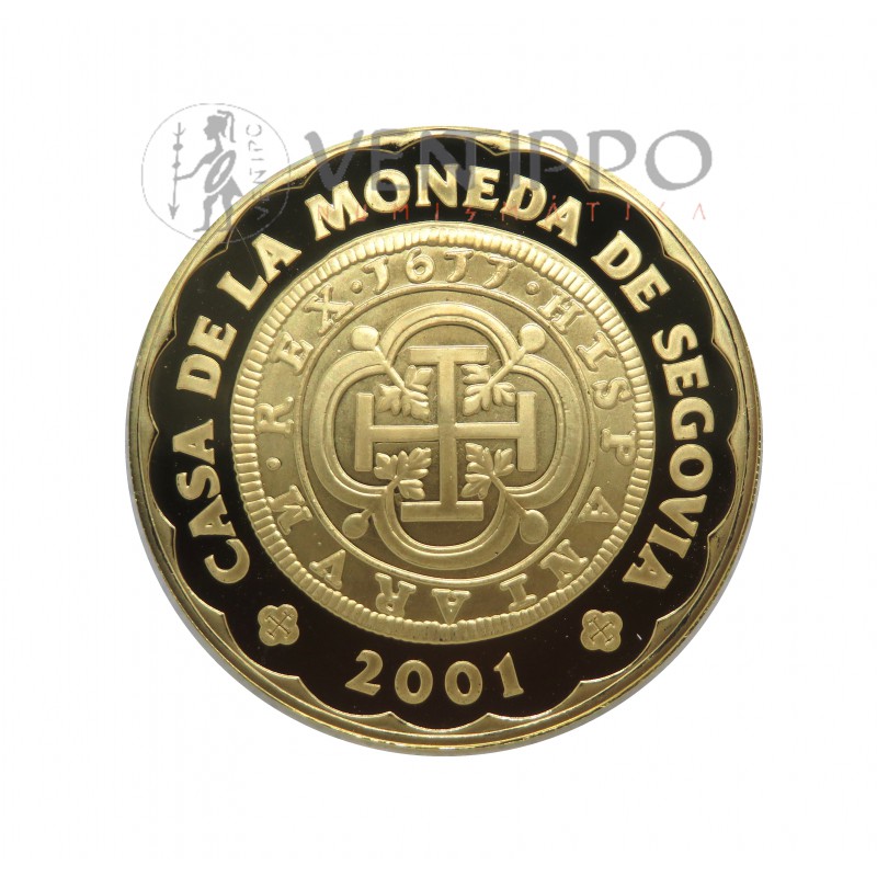 España, 80000 Pesetas Oro ( 27 grs Ley 999 mls ) Casa de la Moneda  de Segovia, 2001, Proof.