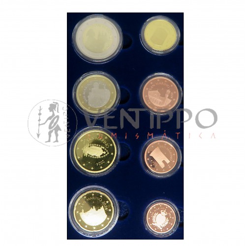 San Marino, Estuche Proof 2024, 8 Valores + 2 y 2€ Conmemorativos