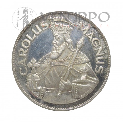 Andorra, 50 Diners Plata ( 28 grs. ley 900 mls ) 1960 Carlomagno Ex-Proof