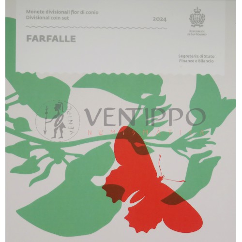 San Marino, Cartera Ofial 9 Valores, 2024, Farfalle, FDC