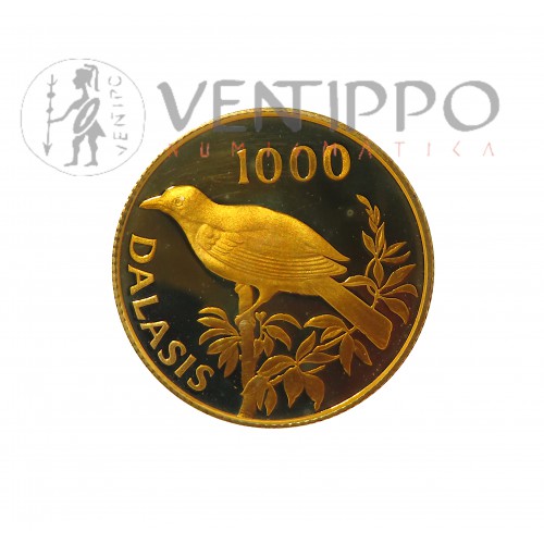 Gambia, 1000 Dalasis Oro ( 10 grs ley 917 mls ) 25 Aniversario WWF, Proof