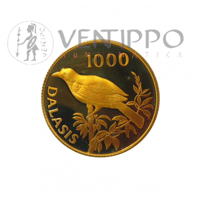 Gambia, 1000 Dalasis Oro ( 10 grs ley 917 mls ) 25 Aniversario WWF, Proof Gambia, 1000 Dalasis Oro ( 10 grs ley 917 mls ) 25 Aniversario WWF, Proof