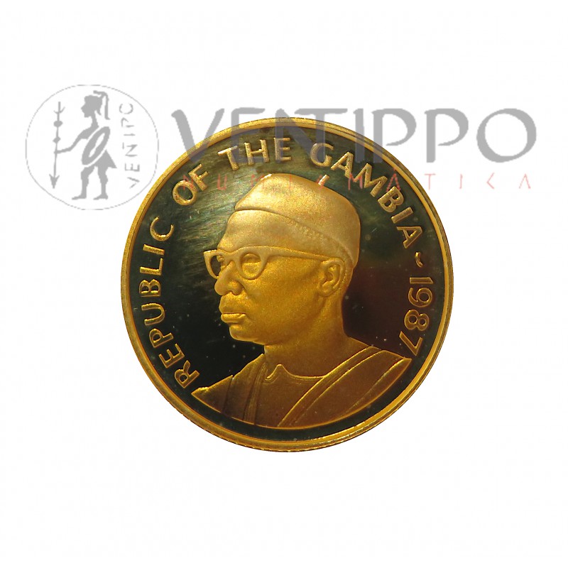 Gambia, 1000 Dalasis Oro ( 10 grs ley 917 mls ) 25 Aniversario WWF, Proof Gambia, 1000 Dalasis Oro ( 10 grs ley 917 mls ) 25 Aniversario WWF, Proof
