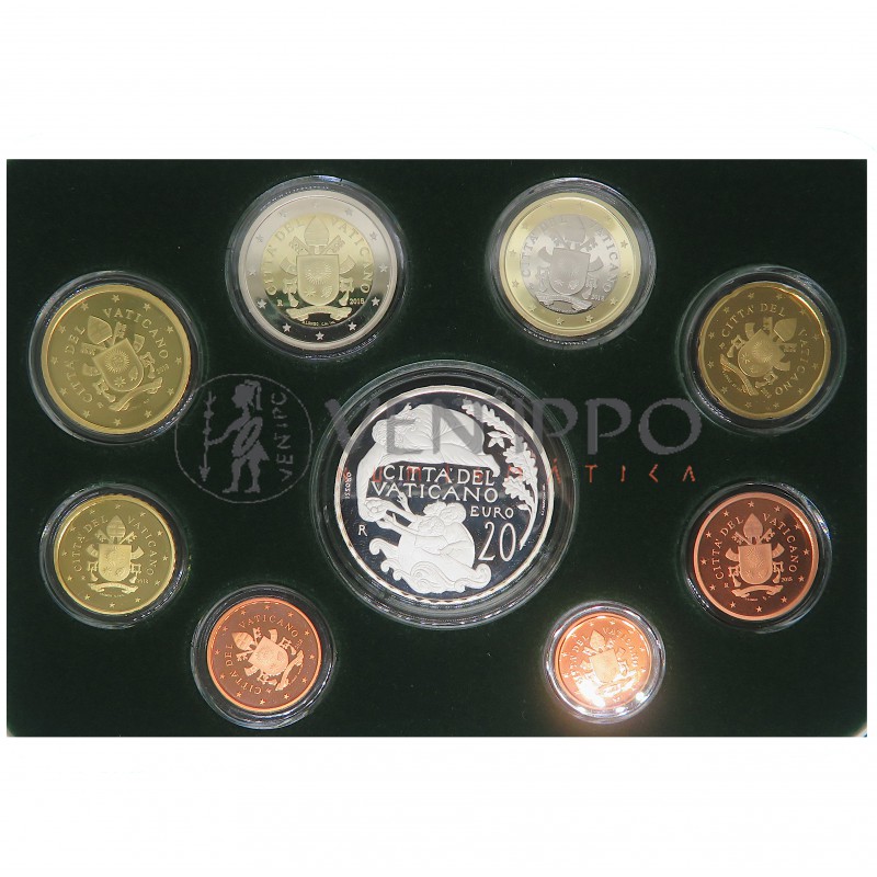Vaticano, Estuche Proof, 8 valores + 20 € plata 2018