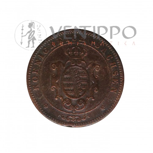 Sajonia, 5 Pfennige AE, 1862 B, Rey Juan, MBC.