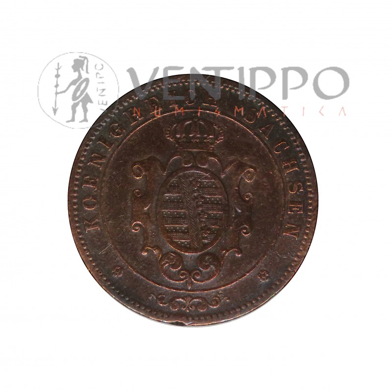 Sajonia, 5 Pfennige AE, 1862 B, Rey Juan, MBC.